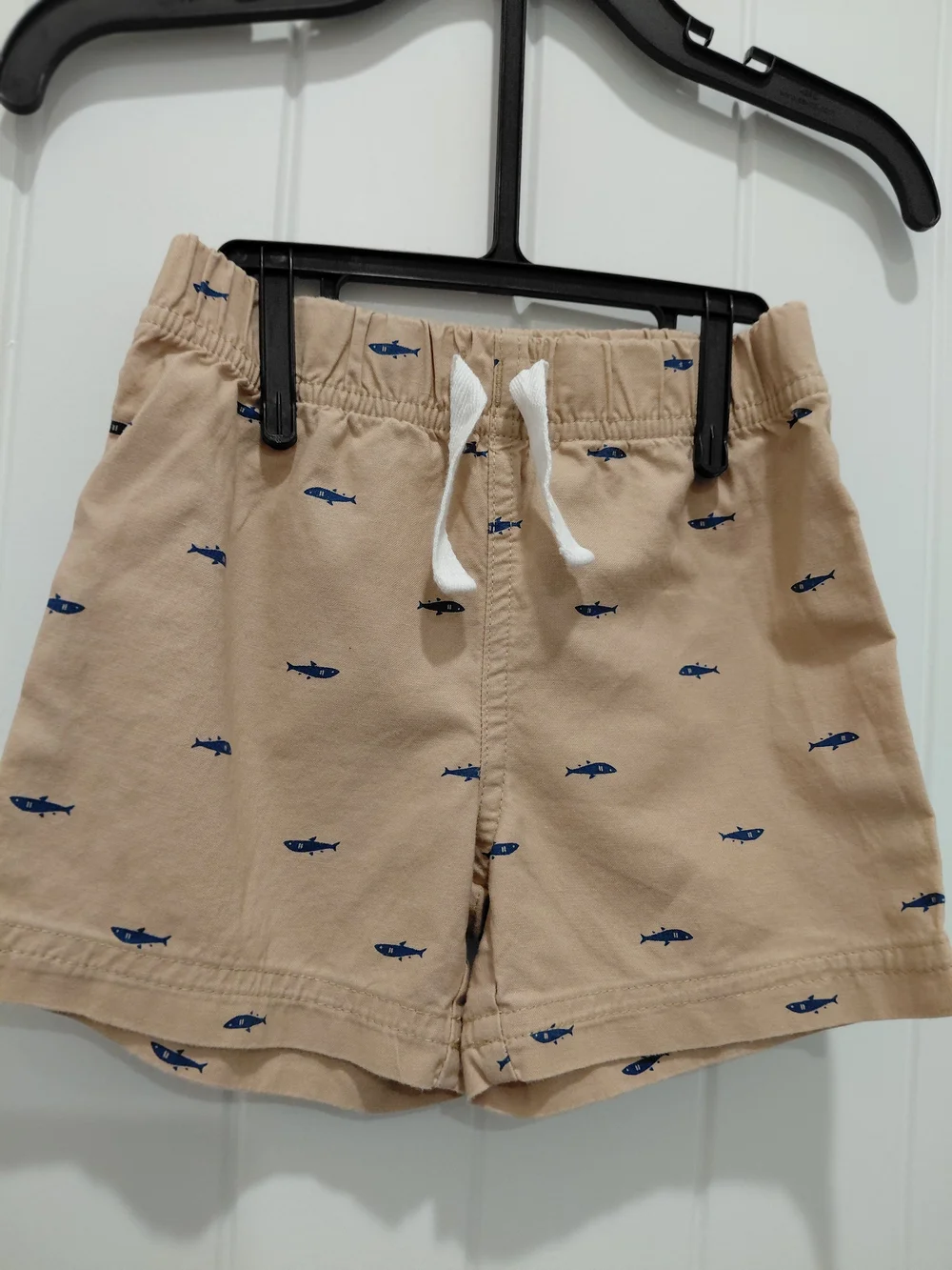 Carter's Gray Tee with Navy Shark Appliqués ###0925